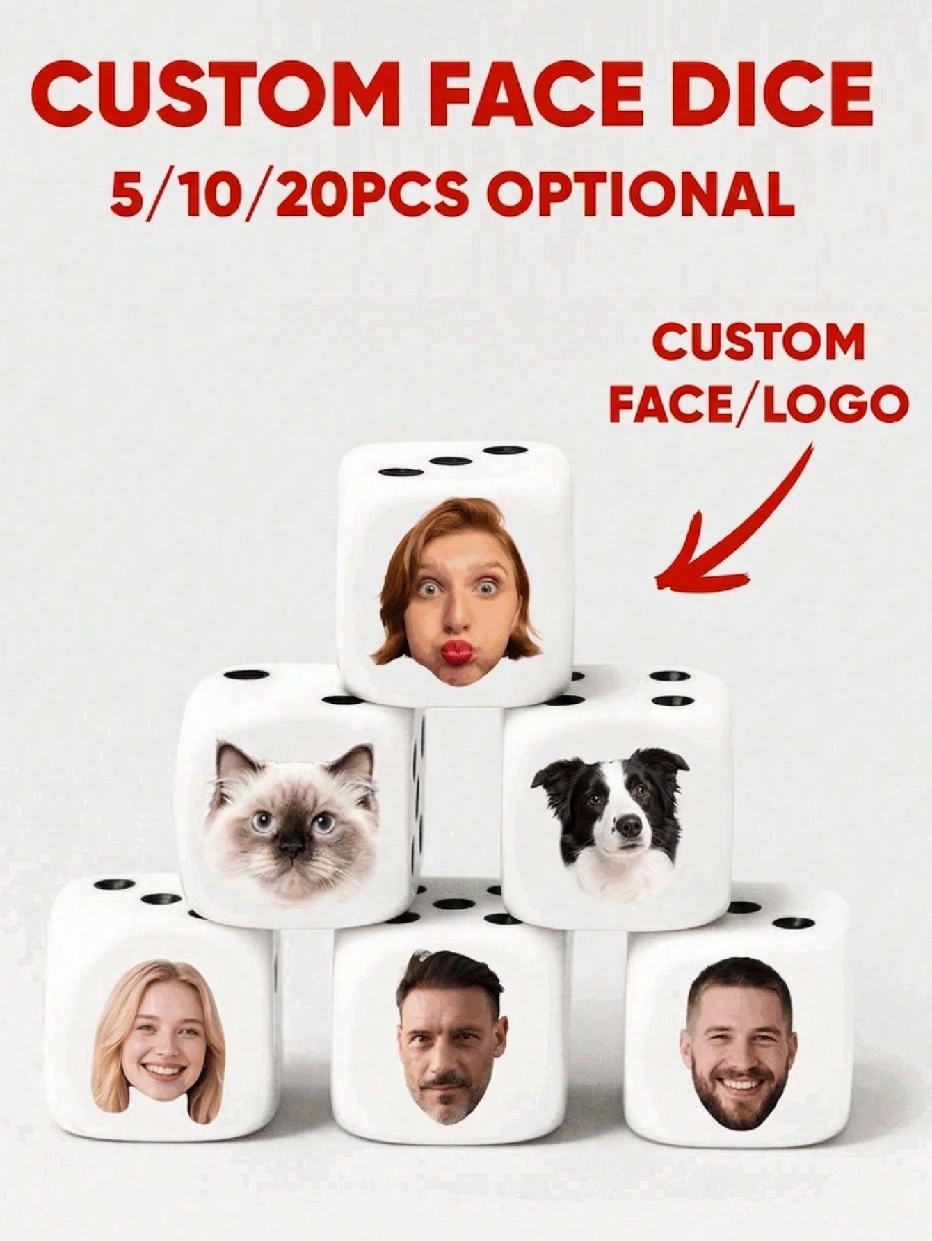 Party Family Games - Custom Face Dice Personalized Face Dice