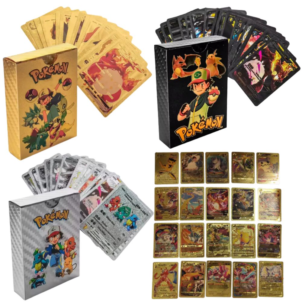 Party Games No Props - 55PCS Pokémon Cards Vmax GX Gold