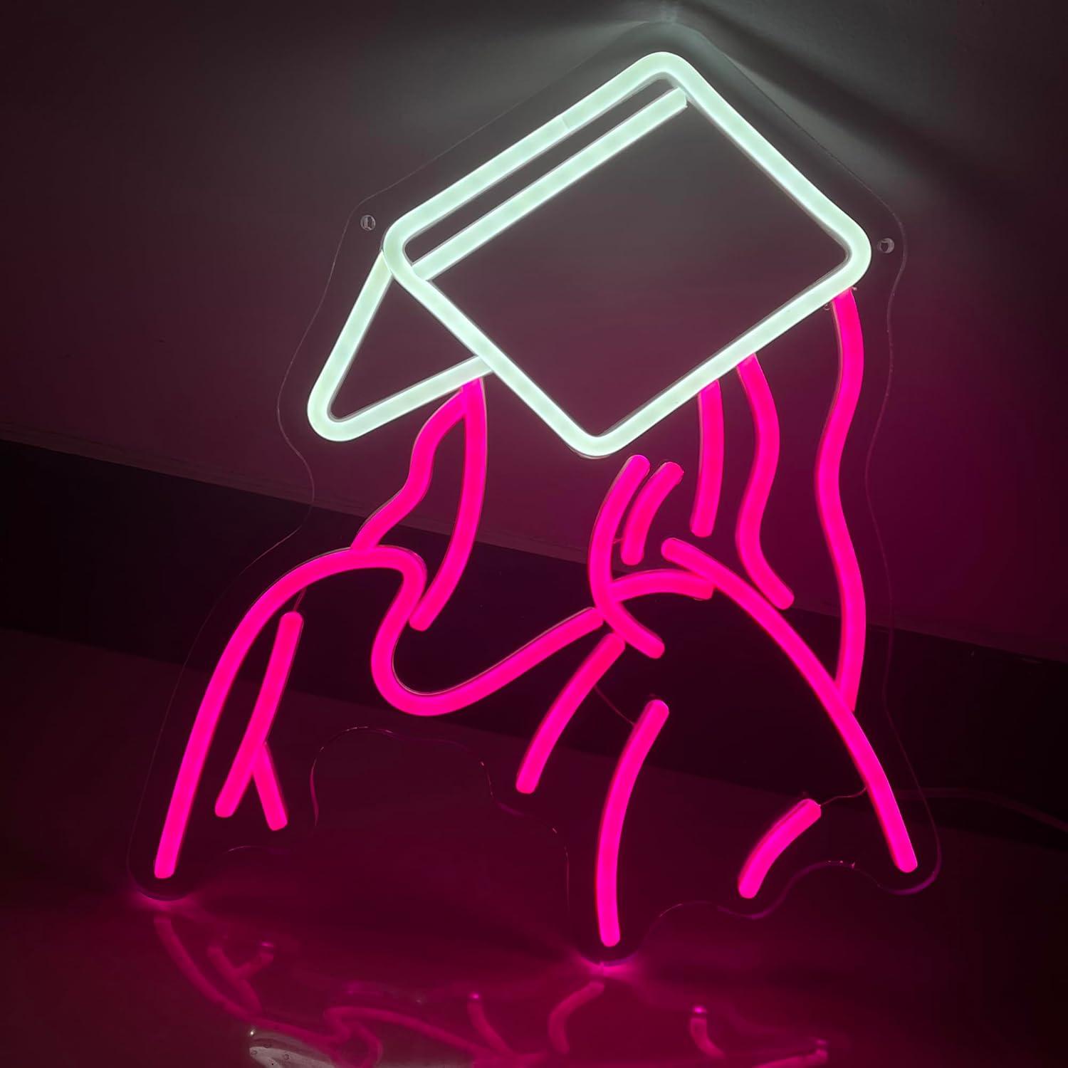 Party Games Girls Night - Reading Girl Neon Sign USB Dimmable