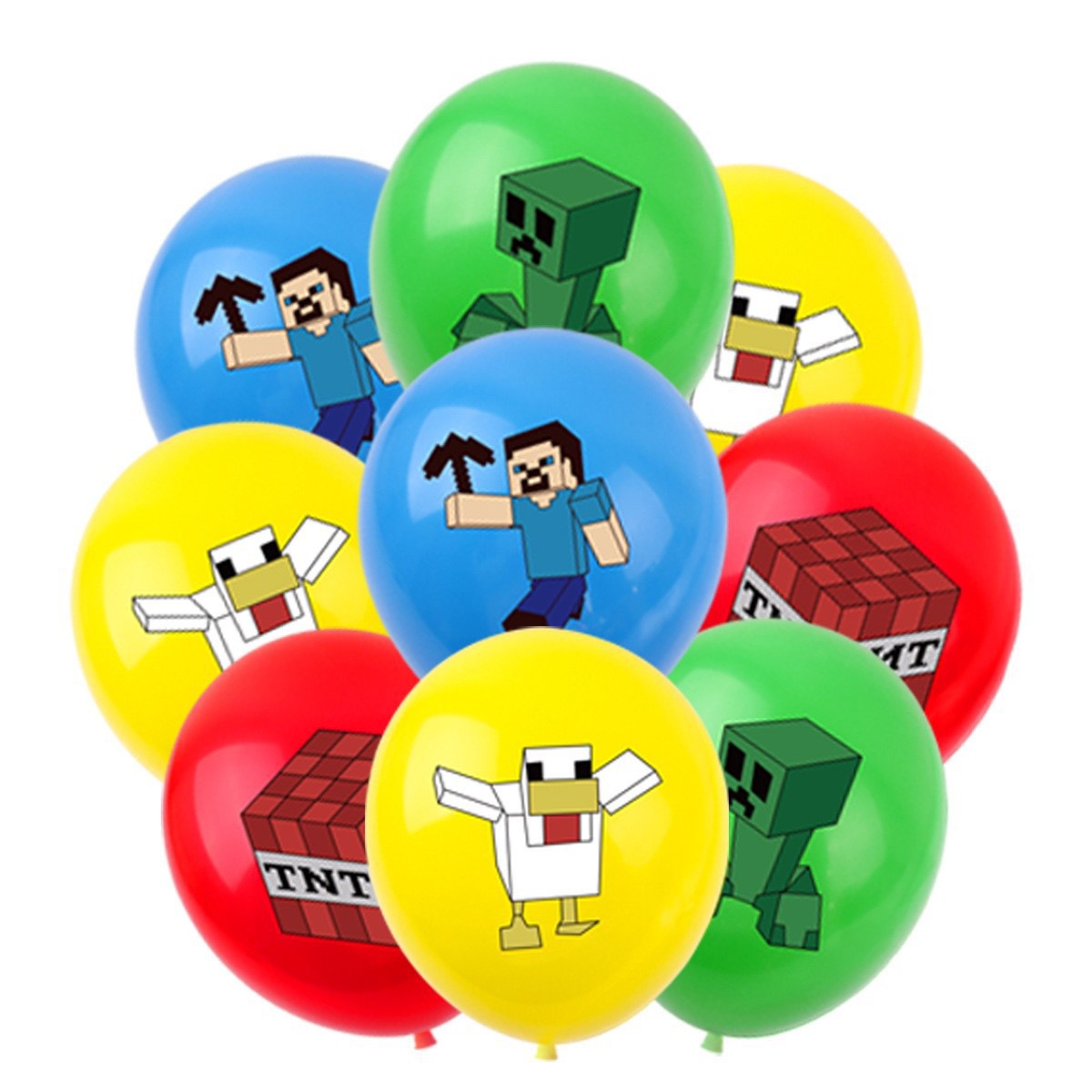 Party Games No Props - 50/100pcs for Minecrafte Pixel Balloon Anime