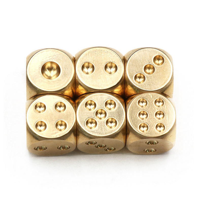 10/5PCS Brass Game Dice 15MM B - Party Games Juegos De Mesa 评论和价格