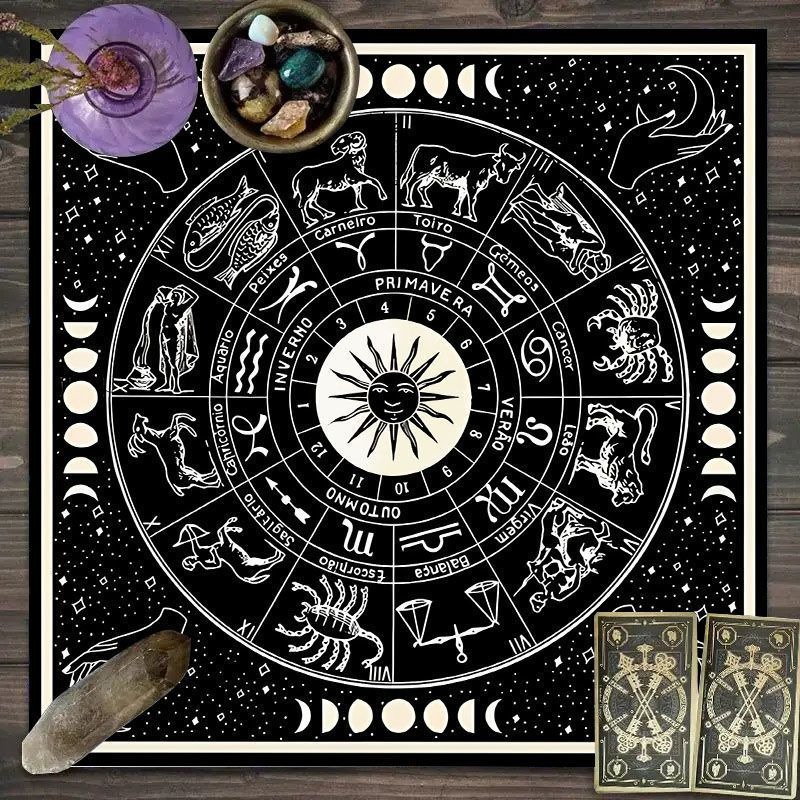 Zodiac Pattern Tarot Cloth - S - Zodiac Party Games 评论和价格