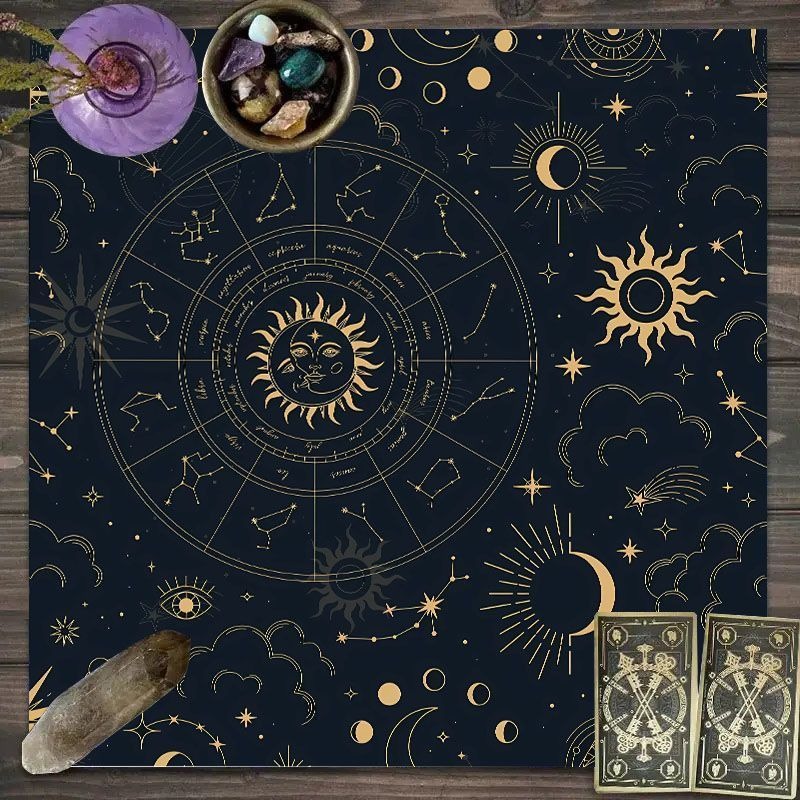 Zodiac Pattern Tarot Cloth - S - Zodiac Party Games 评论和价格