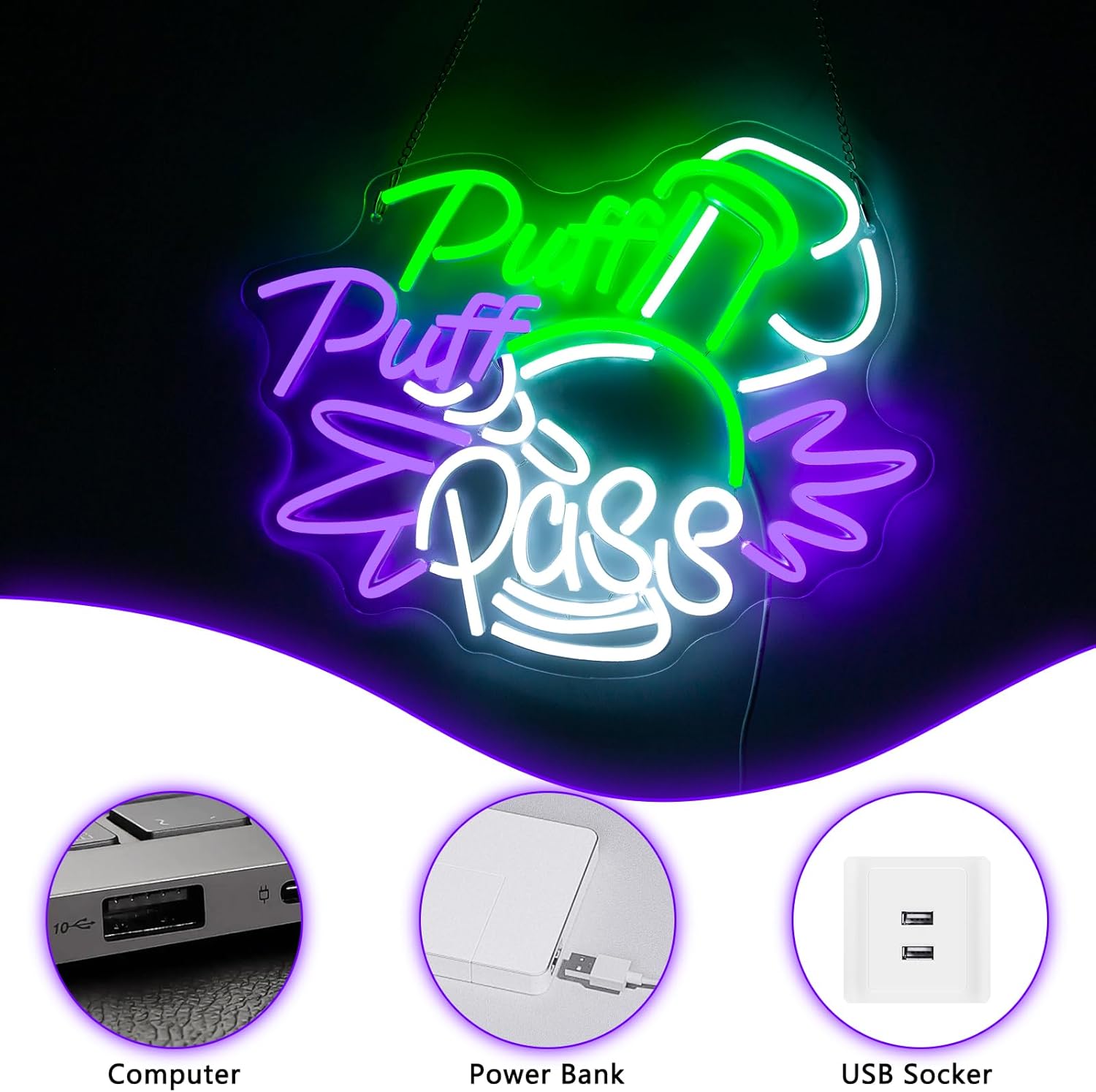 Puff Puff Pass Neon Sign Dimma - Party Games Game Pass 评论和价格