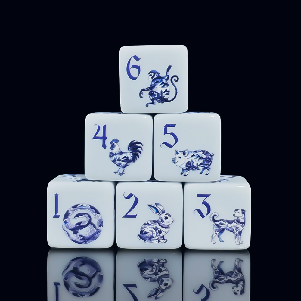 12Pcs 16MM D6 Printed Acrylic  - Zodiac Party Games 评论和价格