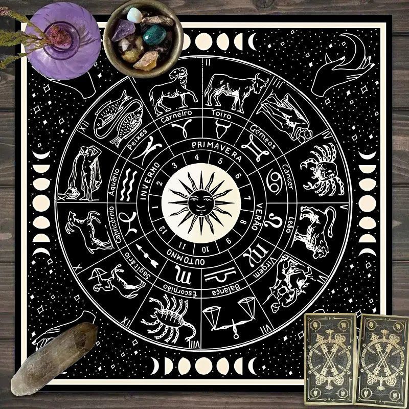 Zodiac Pattern Tarot Cloth - S - Zodiac Party Games 评论和价格