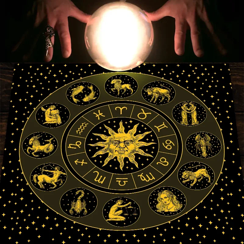 Tarot Cloth Gold Sun Zodiac Ve - Zodiac Party Games 评论和价格