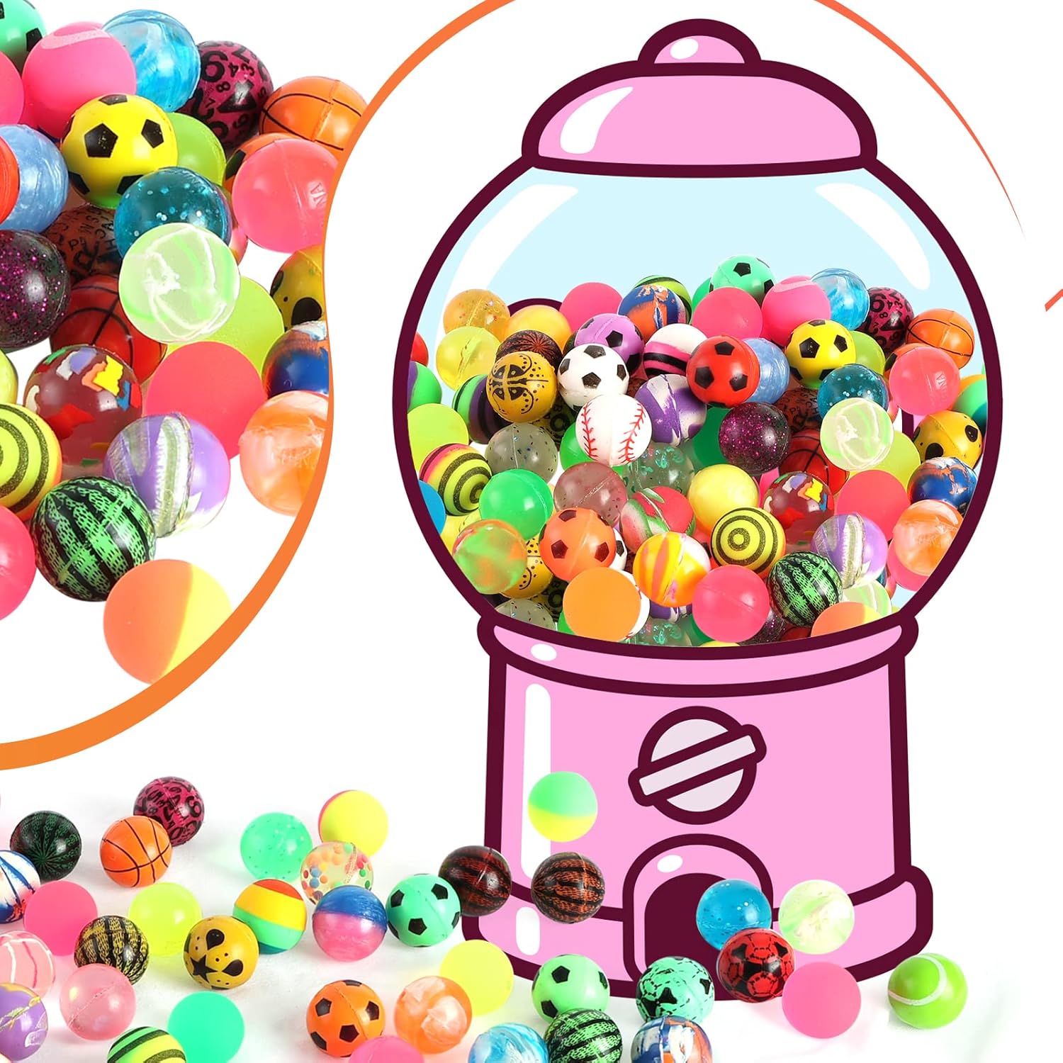 6/100PCS Halloween Bouncy Ball - Party Games Gender Reveal 评论和价格