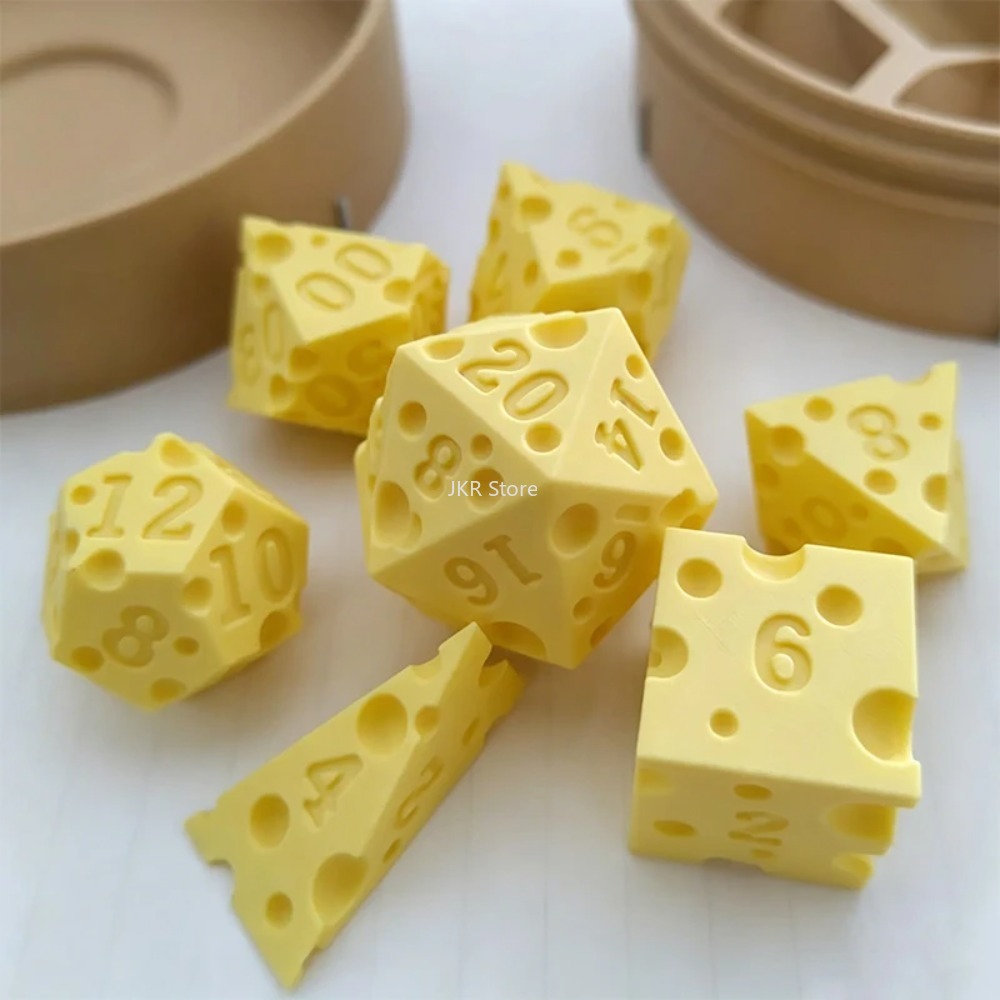 3D Printed Cheese Dice Set wit - Party Games At Christmas 评论和价格