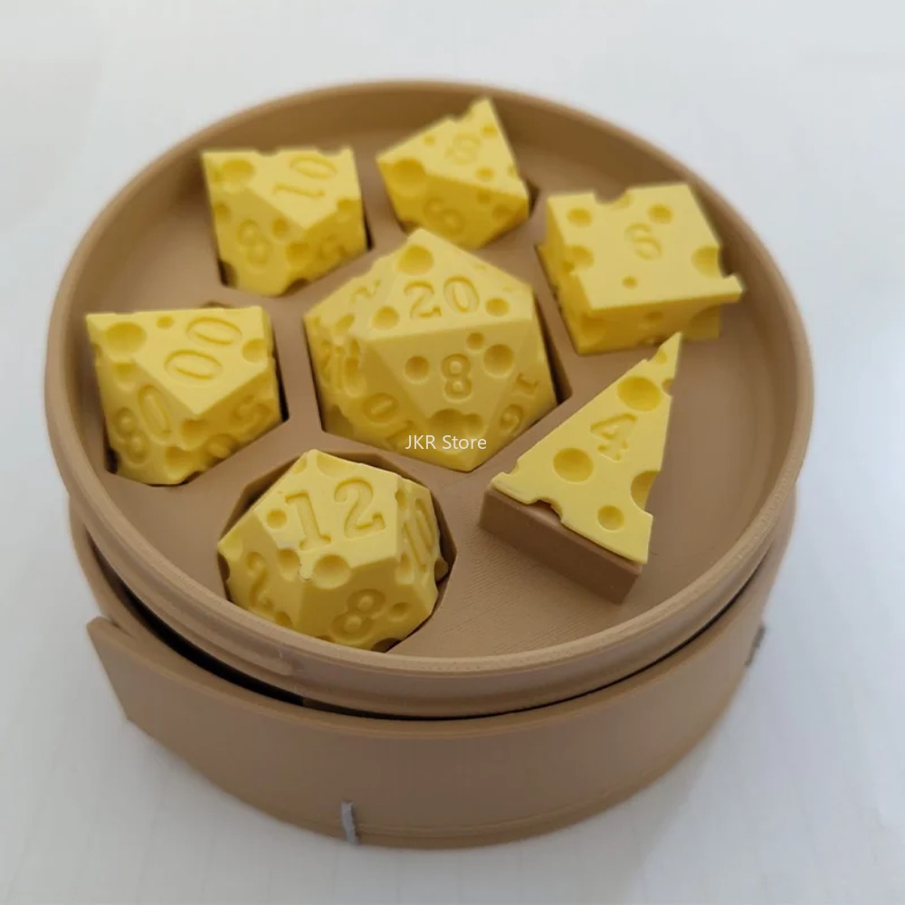 3D Printed Cheese Dice Set wit - Party Games At Christmas 评论和价格
