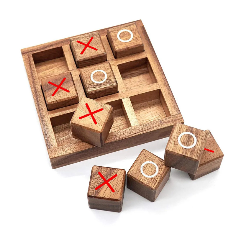 Wooden Tic Tac Toe Board Game  - Party Games Juegos De Mesa 评论和价格