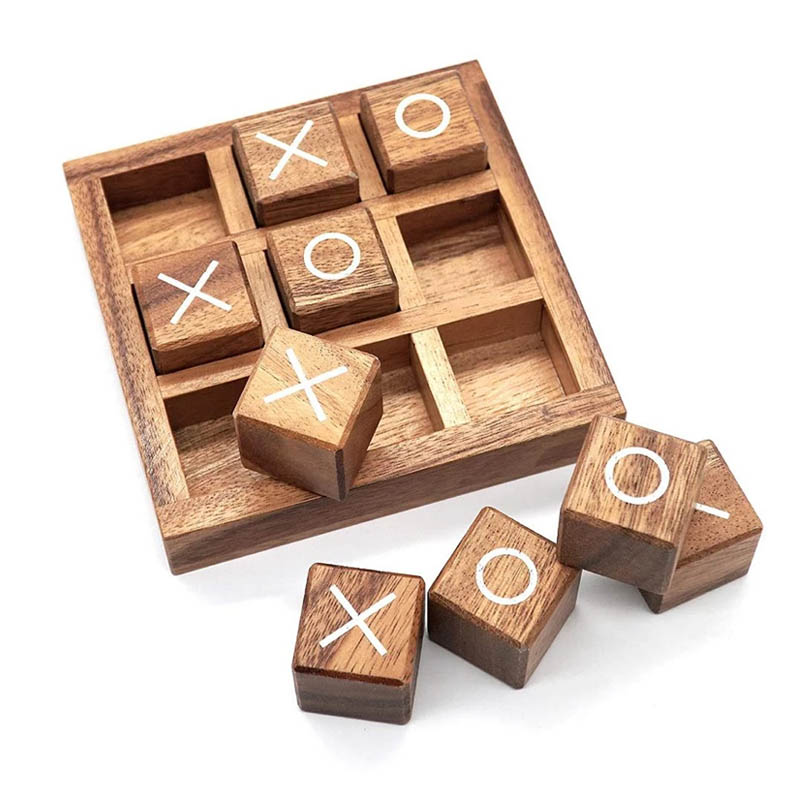 Wooden Tic Tac Toe Board Game  - Party Games Juegos De Mesa 评论和价格