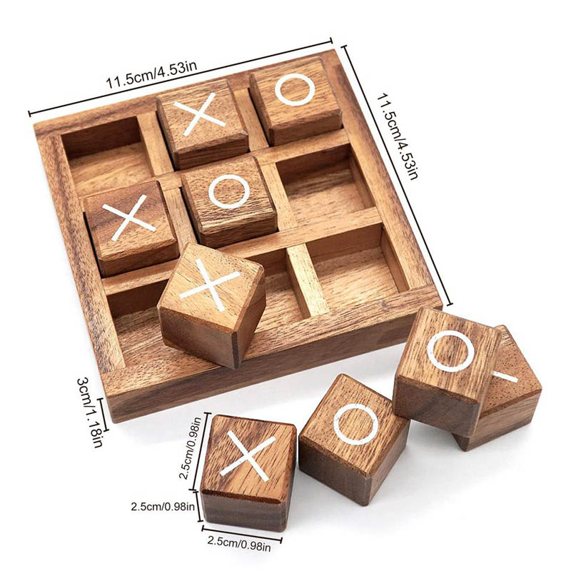 Wooden Tic Tac Toe Board Game  - Party Games Juegos De Mesa 评论和价格