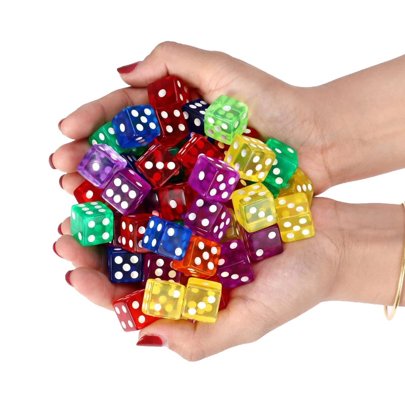 10PCS Transparent Colored Dice - Party Games Juegos De Mesa 评论和价格
