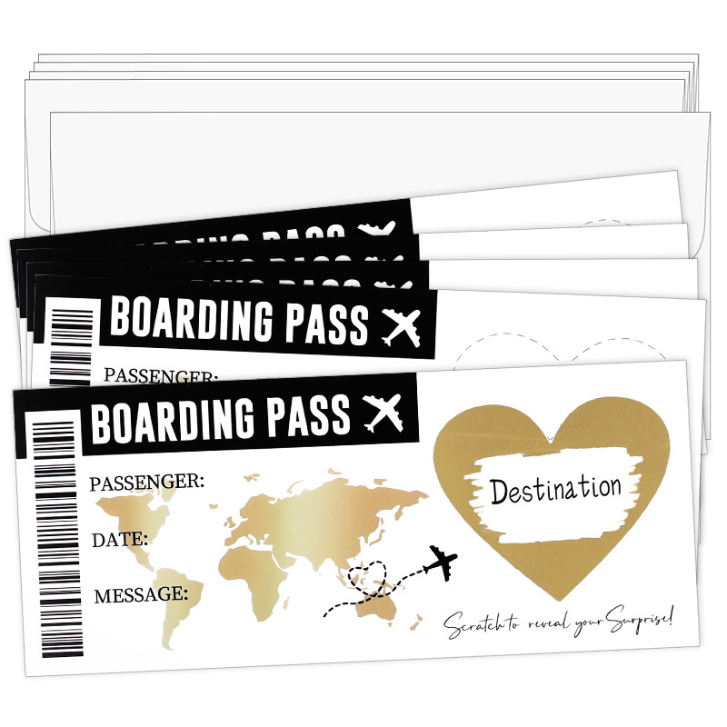 1Set Boarding Pass Scratch Off - Party Games Game Pass 评论和价格