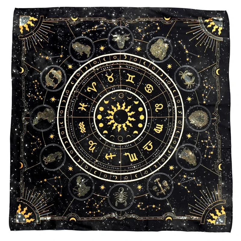 Tarot Cloth Zodiac Wheel Astro - Zodiac Party Games 评论和价格