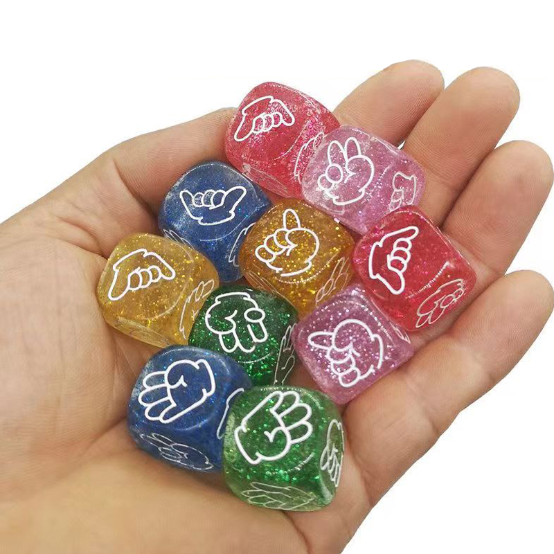 10PCS Glitter Dice 6 Sided 20M - Party Games Juegos De Mesa 评论和价格