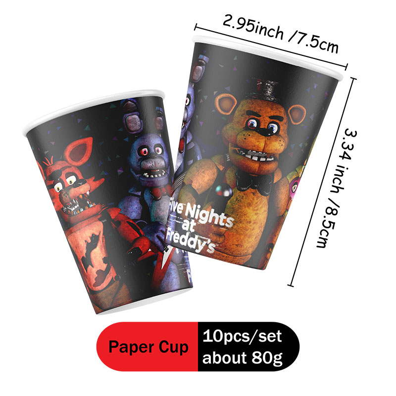 FNAF Themed Paper Plate Cups C - Party Games At Christmas 评论和价格