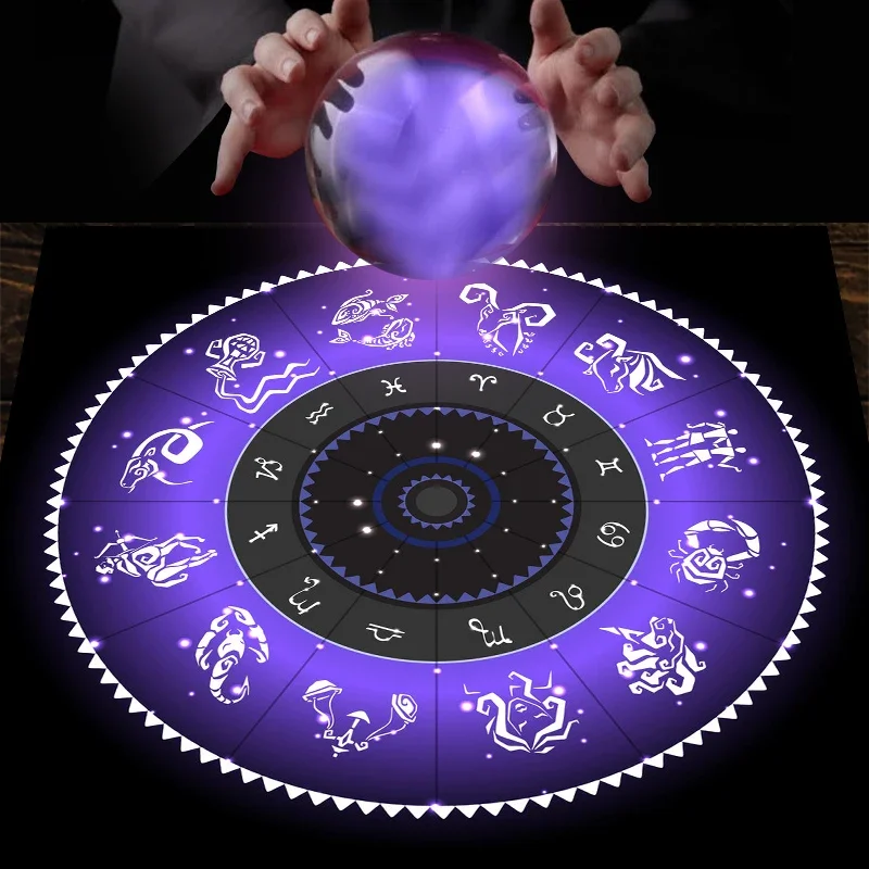Tarot Cloth Purple Zodiac Whee - Zodiac Party Games 评论和价格