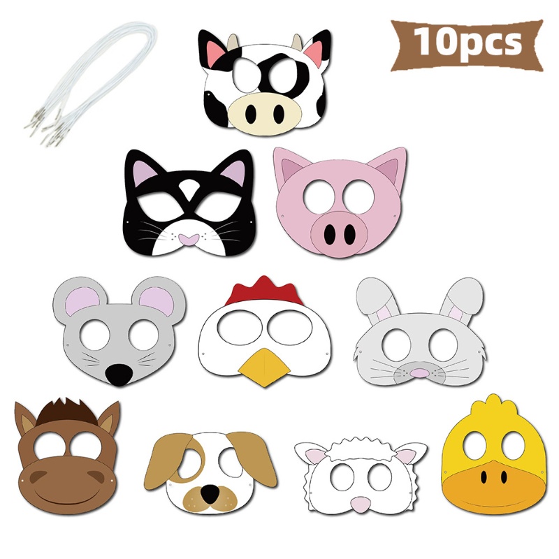 10PCS Farm Theme Cartoon Anima - Party Games Gender Reveal 评论和价格