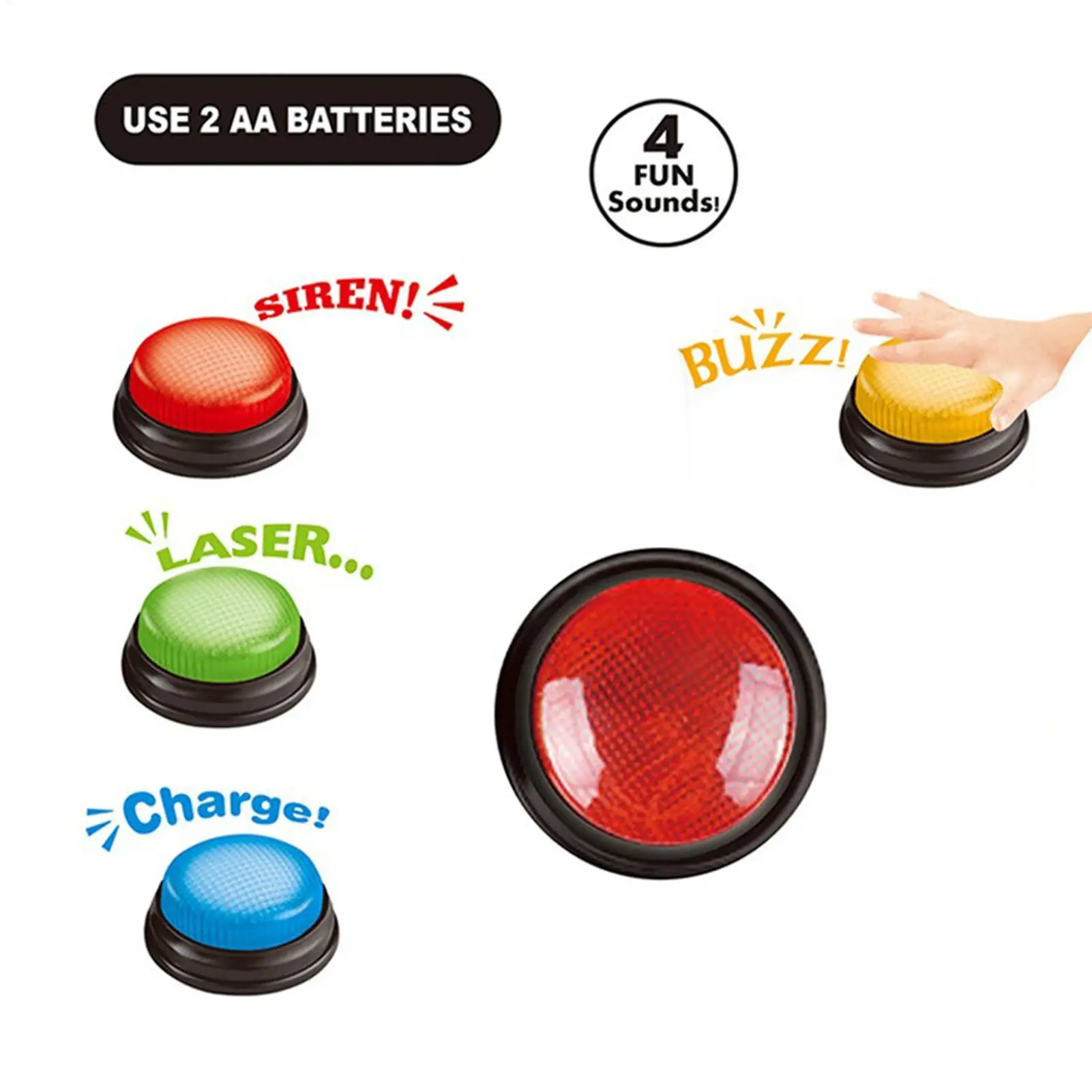 Game Buzzer 4-Piece Quick Answ - Party Games Gender Reveal 评论和价格