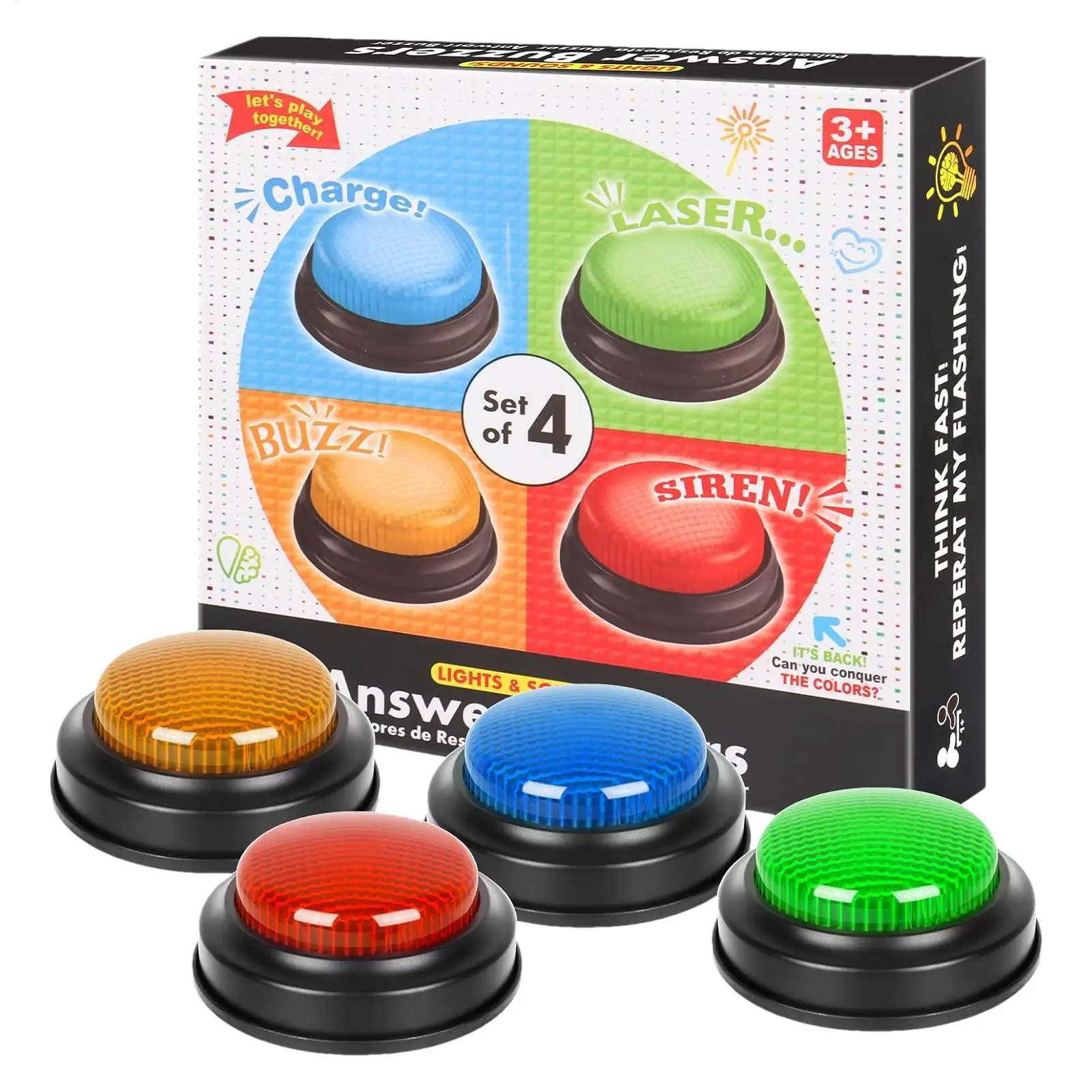 Game Buzzer 4-Piece Quick Answ - Party Games Gender Reveal 评论和价格